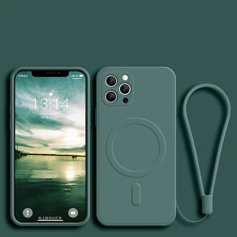 iPhone16 liquid silicone magnetic phone case protective cover
