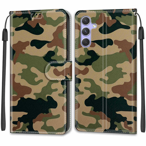 Samsung A54/A14 M53/A33 painted flip cover card wallet mobile phone case