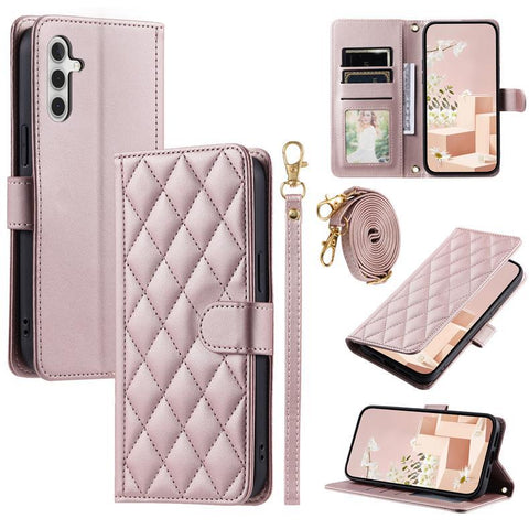 Samsung S24 A55 crossbody card diamond-shaped card slot flip cover phone case