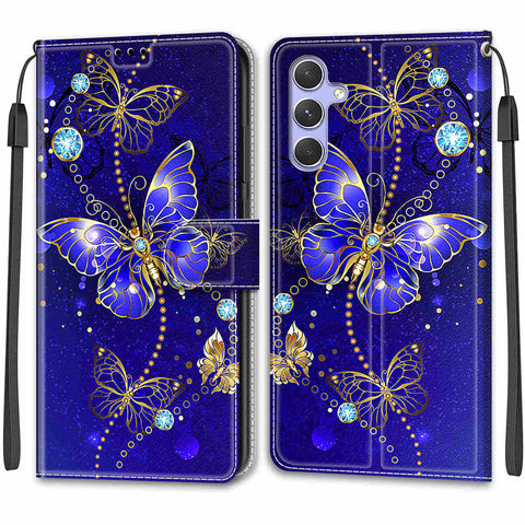 Samsung A54/A14 M53/A33 painted flip cover card wallet mobile phone case