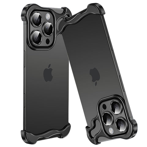 iPhone 16 Pro Max/16 Pro/16 Plus/16 Camera Lens Protector Slim Thin Naked Borderless Special-Shaped Aluminum Metal Corner Pad Anti-Fall Phone Case