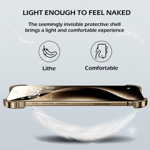 iPhone 16 Pro Max/16 Pro/16 Plus/16 Camera Lens Protector Slim Thin Naked Borderless Special-Shaped Aluminum Metal Corner Pad Anti-Fall Phone Case