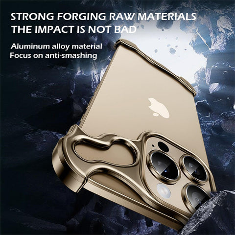 iPhone 16 Pro Max/16 Pro/16 Plus/16 Camera Lens Protector Slim Thin Naked Borderless Special-Shaped Aluminum Metal Corner Pad Anti-Fall Phone Case