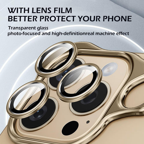 iPhone 16 Pro Max/16 Pro/16 Plus/16 Camera Lens Protector Slim Thin Naked Borderless Special-Shaped Aluminum Metal Corner Pad Anti-Fall Phone Case