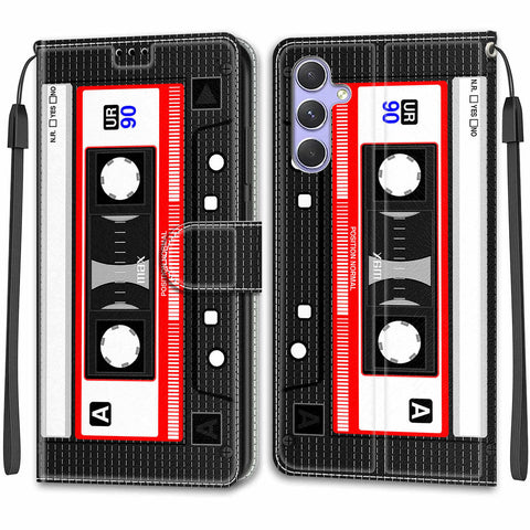 Samsung A54/A14 M53/A33 painted flip cover card wallet mobile phone case