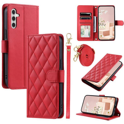 Samsung S24 A55 crossbody card diamond-shaped card slot flip cover phone case