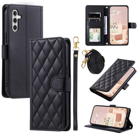 Samsung S24 A55 crossbody card diamond-shaped card slot flip cover phone case