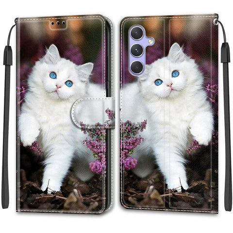Samsung A54/A14 M53/A33 painted flip cover card wallet mobile phone case