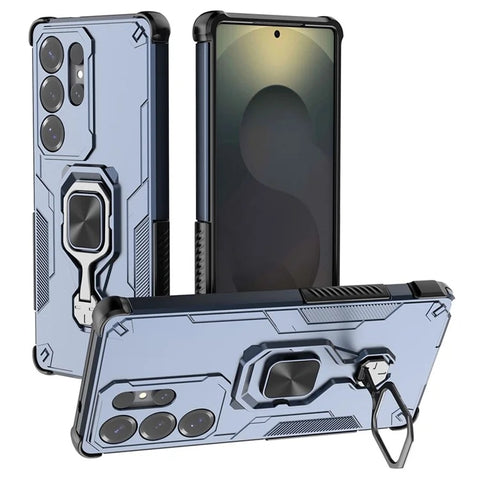 Samsung Galaxy S25 Ultra Case Rotatable Ring Kickstand PC TPU Shockproof Phone Cover