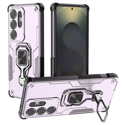 Samsung Galaxy S25 Ultra Case Rotatable Ring Kickstand PC TPU Shockproof Phone Cover