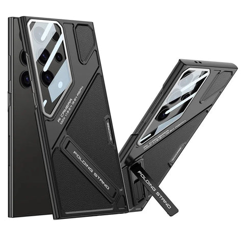 Samsung Galaxy S25 Ultra Kickstand Mecha Style Shockproof PC PU Phone Cover