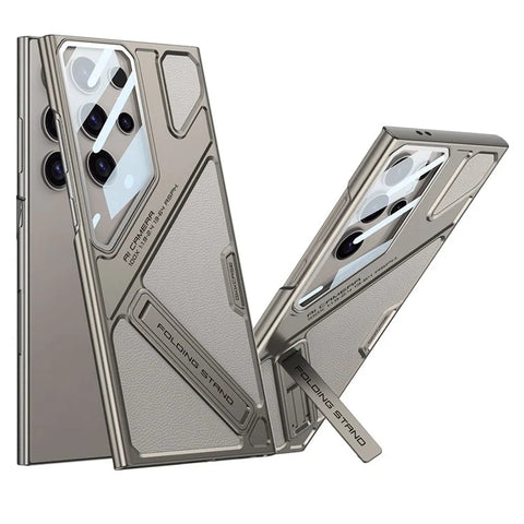 Samsung Galaxy S25 Ultra Kickstand Mecha Style Shockproof PC PU Phone Cover