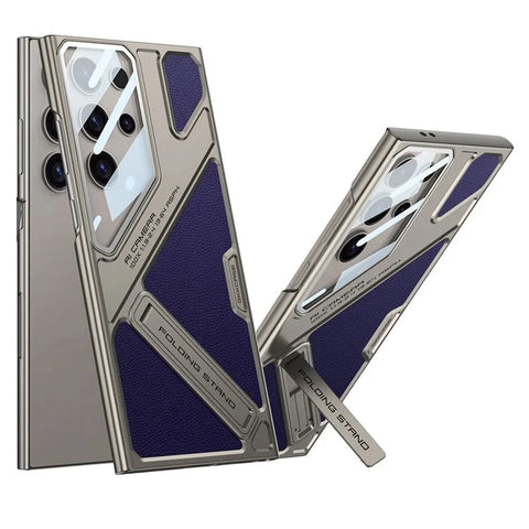 Samsung Galaxy S25 Ultra Kickstand Mecha Style Shockproof PC PU Phone Cover