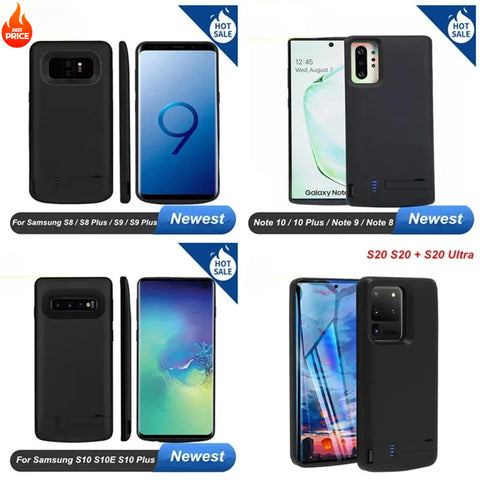 Samsung Galaxy S24 S23 Ultra S22 S8 S10 S10e Note 8 9 10 20 S20 Plus S20 FE S21 Ultra 10000mAh Power Bank  Battery Case