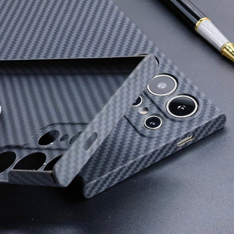 Samsung Galaxy S23 S24 Ultra Plus Aramid Fiber Ultra-Thin Kevlar Pure Carbon Fiber Shockproof Phone Case