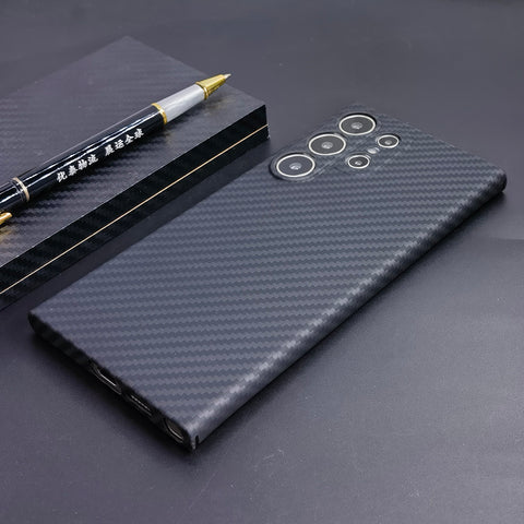 Samsung Galaxy S23 S24 Ultra Plus Aramid Fiber Ultra-Thin Kevlar Pure Carbon Fiber Shockproof Phone Case