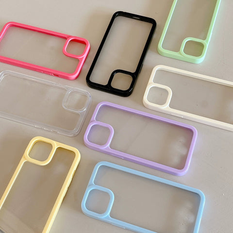 iPhone simple candy-colored frame shockproof anti-fall phone case