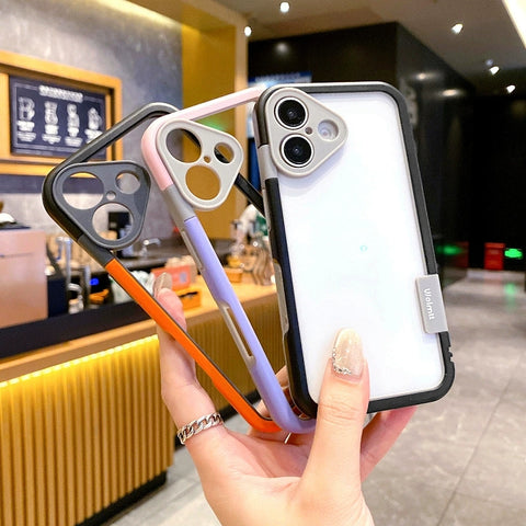 iPhone liquid frame contrasting color silicone phone case