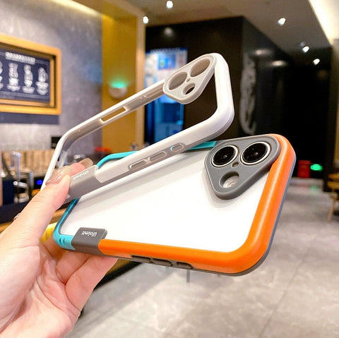 iPhone liquid frame contrasting color silicone phone case