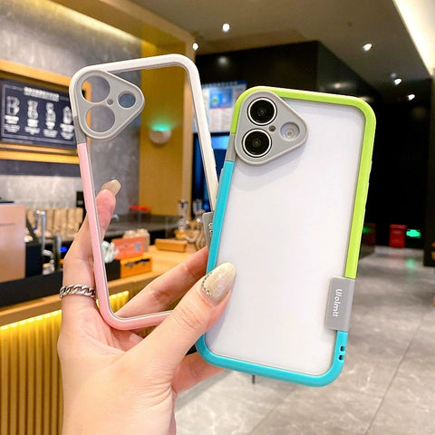 iPhone liquid frame contrasting color silicone phone case