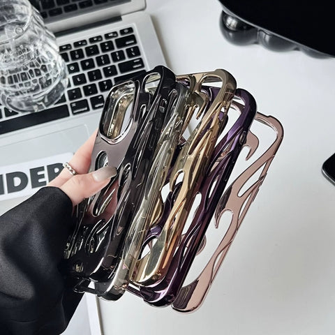 iPhone hollowed-out heat dissipation simple anti-drop protective phone case