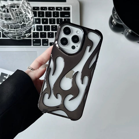 iPhone hollowed-out heat dissipation simple anti-drop protective phone case