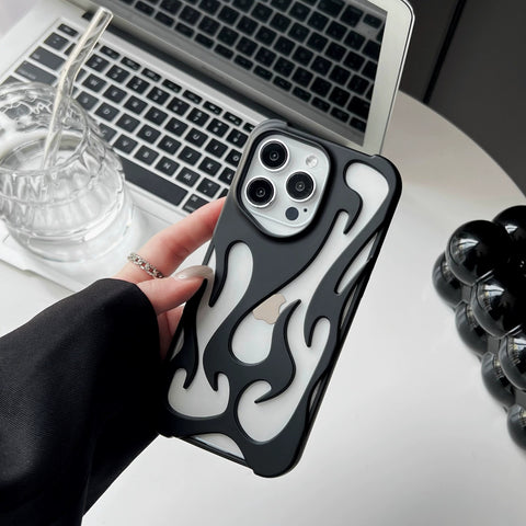 iPhone hollowed-out heat dissipation simple anti-drop protective phone case