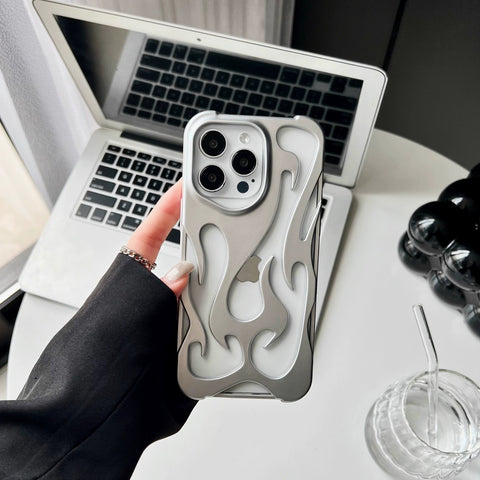 iPhone hollowed-out heat dissipation simple anti-drop protective phone case