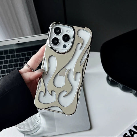 iPhone hollowed-out heat dissipation simple anti-drop protective phone case