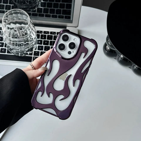 iPhone hollowed-out heat dissipation simple anti-drop protective phone case