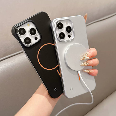 iPhone ultra-thin matte fine ring magnetic phone case
