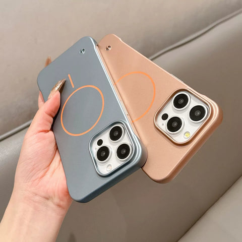 iPhone ultra-thin matte fine ring magnetic phone case