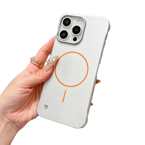 iPhone ultra-thin matte fine ring magnetic phone case