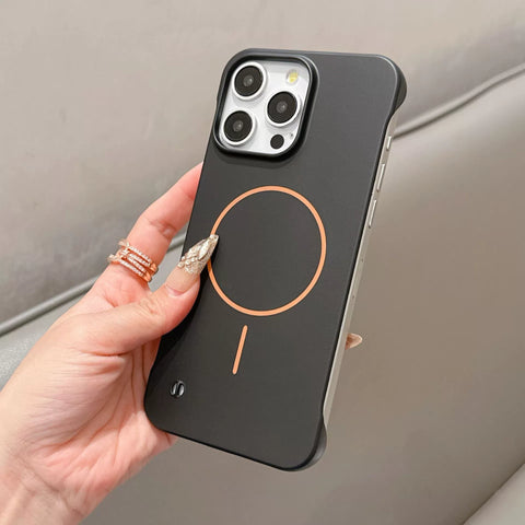 iPhone ultra-thin matte fine ring magnetic phone case
