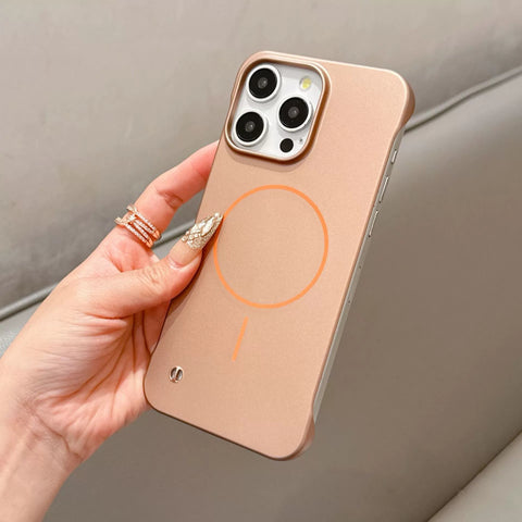 iPhone ultra-thin matte fine ring magnetic phone case