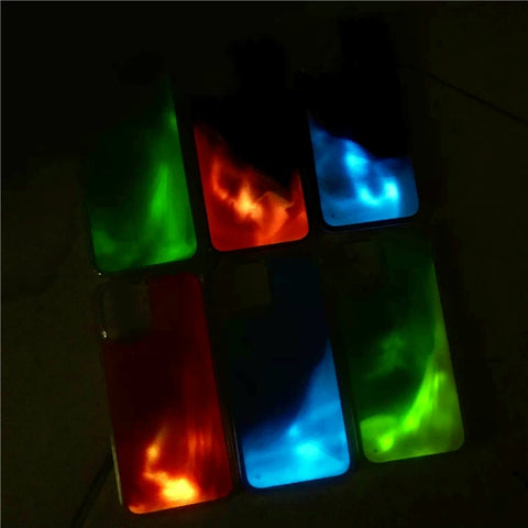 iPhone Solid color liquid flowing sand Luminous nightphone case