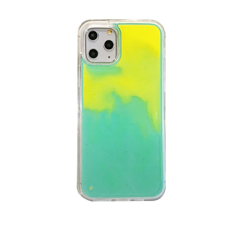 iPhone Solid color liquid flowing sand Luminous nightphone case