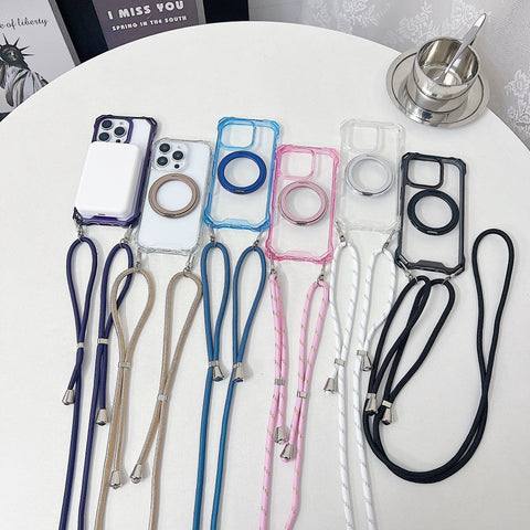 iPhone crossbody lanyard magnetic phone case