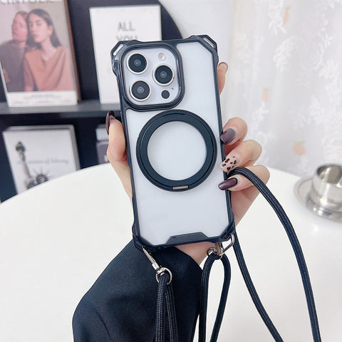 iPhone crossbody lanyard magnetic phone case