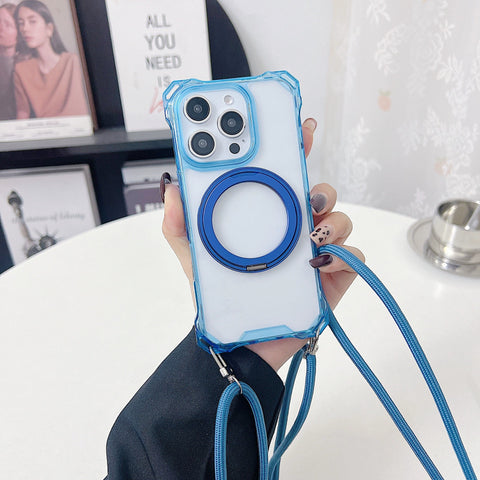 iPhone crossbody lanyard magnetic phone case