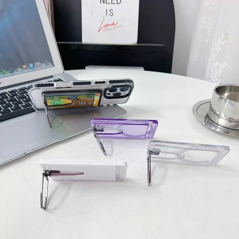 iPhone magsafe magnetic transparent stand card phone case