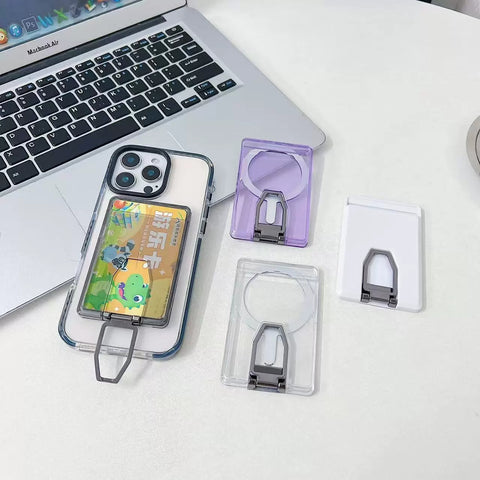 iPhone magsafe magnetic transparent stand card phone case