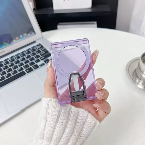 iPhone magsafe magnetic transparent stand card phone case