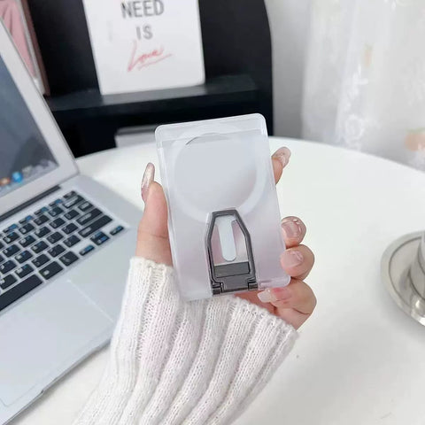 iPhone magsafe magnetic transparent stand card phone case