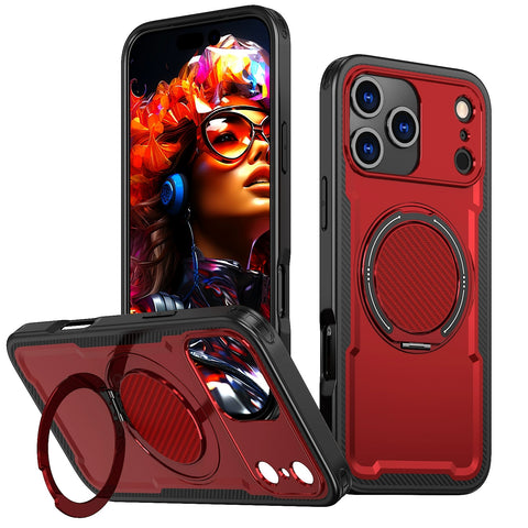 iPhone17 360 holder Damping Stand Drop Protection Phone Case