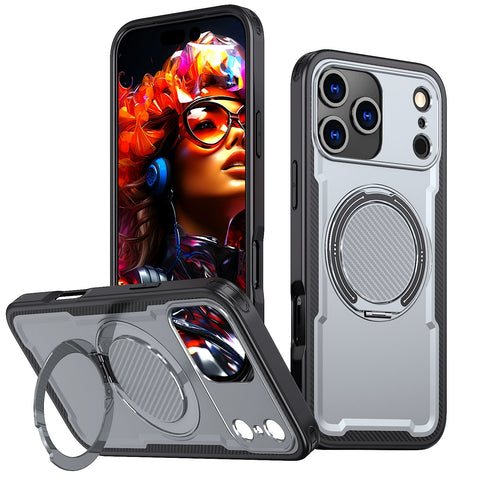 iPhone17 360 holder Damping Stand Drop Protection Phone Case