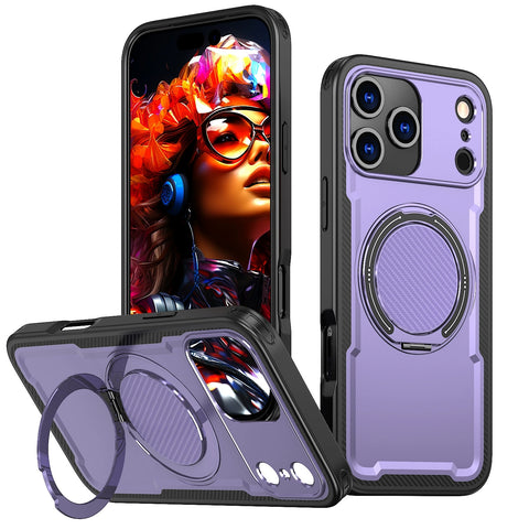 iPhone17 360 holder Damping Stand Drop Protection Phone Case