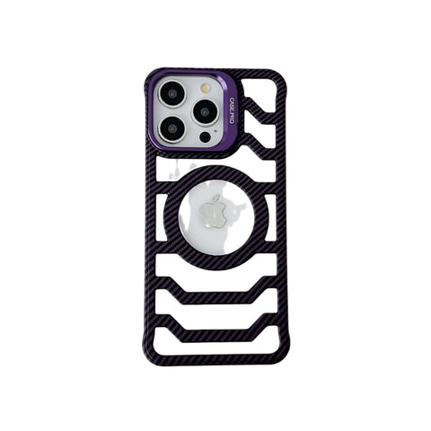 iPhone Borderless carbon fiber heat dissipation lens holder magnetic hard protective case
