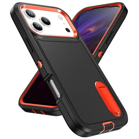 iPhone 17 Pro Max  EVA 3-in-1 Design PC Silicone Kickstand Phone Case