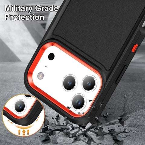 iPhone 17 Pro Max  EVA 3-in-1 Design PC Silicone Kickstand Phone Case